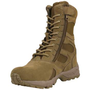 Rothco Forced Entry Deployment Boots With Side Zipper - 8 Inch AR670-1 Coyote Brown