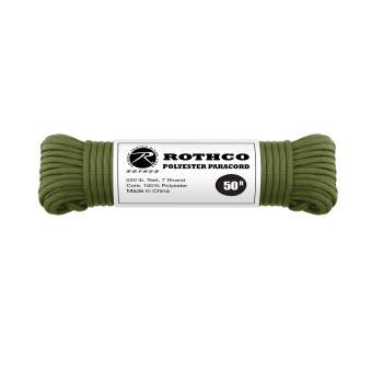 Rothco 550lb Type III Polyester Paracord, Olive Drap