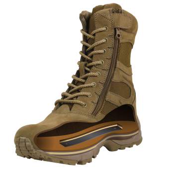 Rothco Forced Entry Deployment Boots With Side Zipper - 8 Inch AR670-1 Coyote Brown
